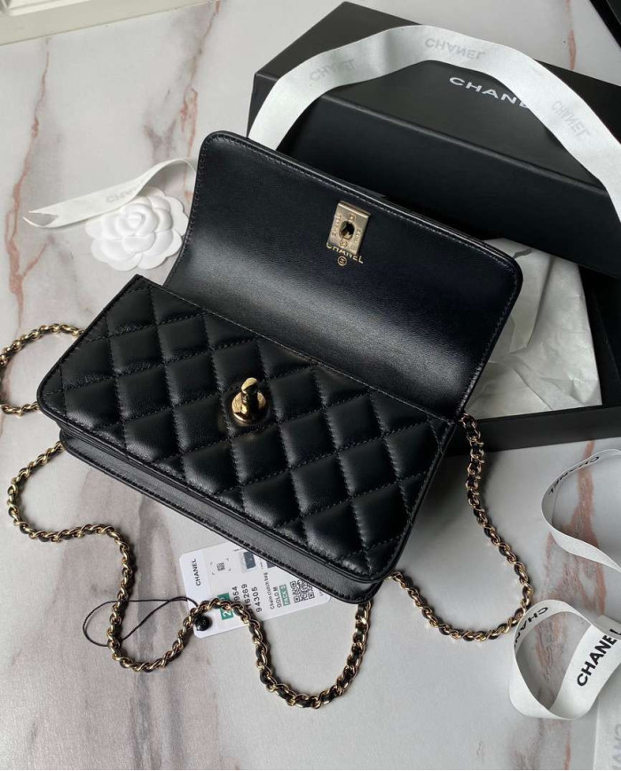 Chanel Quilted Top Handle Chain Bag