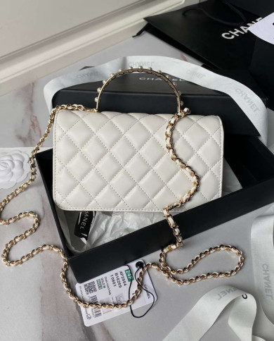Chanel Quilted Top Handle Chain Bag