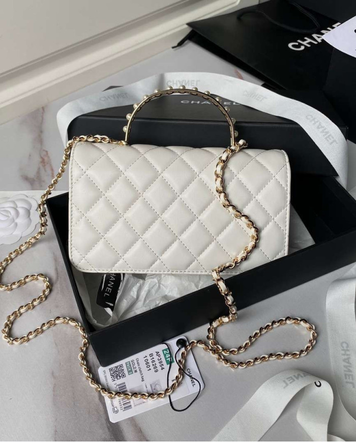 Chanel Quilted Top Handle Chain Bag