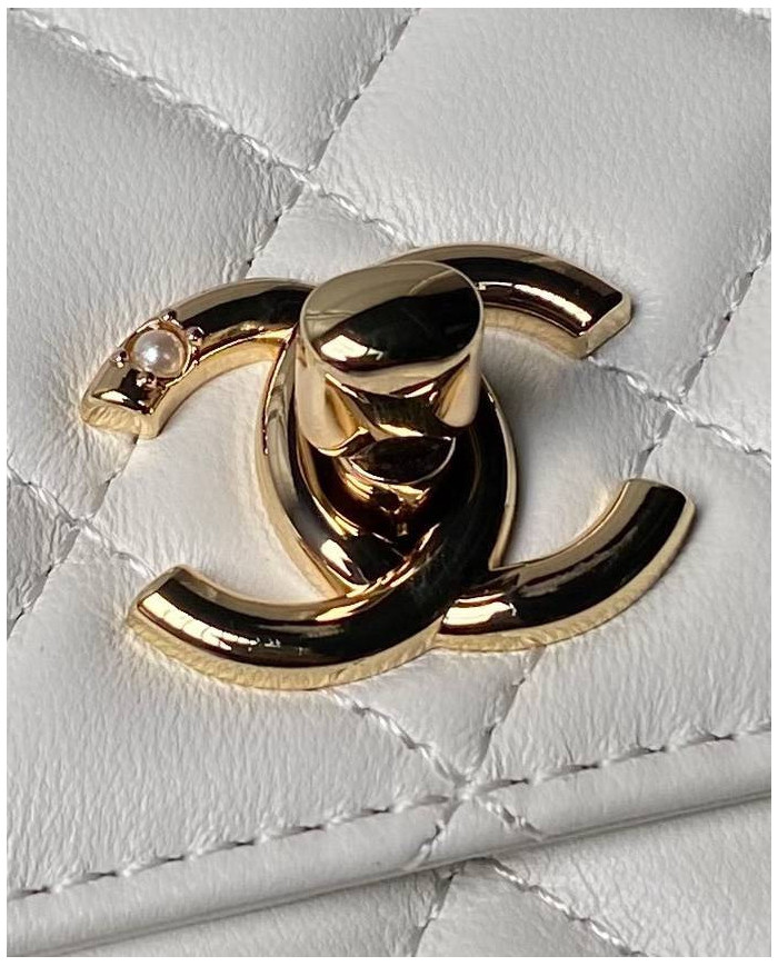 Chanel Quilted Top Handle Chain Bag