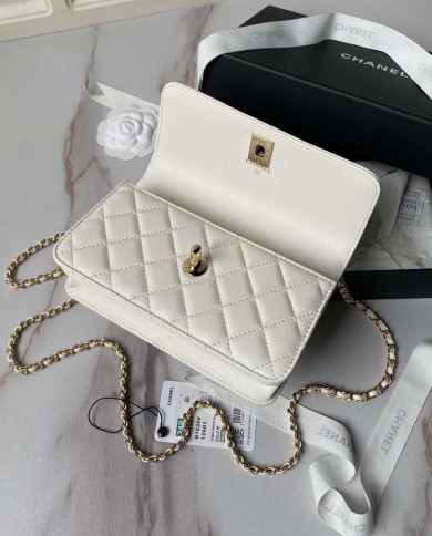 Chanel Quilted Top Handle Chain Bag