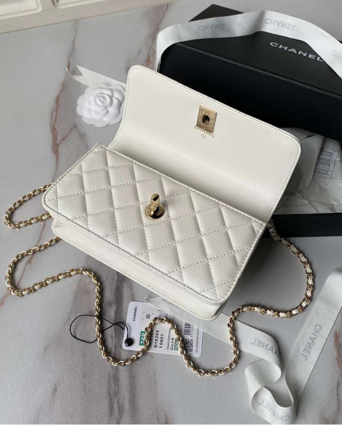 Chanel Quilted Top Handle Chain Bag