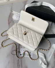 Chanel Quilted Top Handle Chain Bag