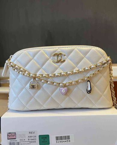 Chanel Quilted Chain Shoulder Bag with Charms