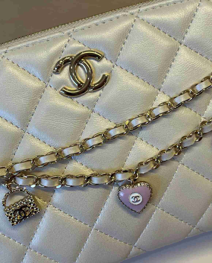Chanel Quilted Chain Shoulder Bag with Charms