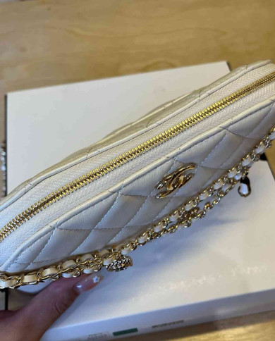 Chanel Quilted Chain Shoulder Bag with Charms