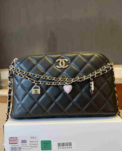 Chanel Quilted Chain Shoulder Bag with Charms