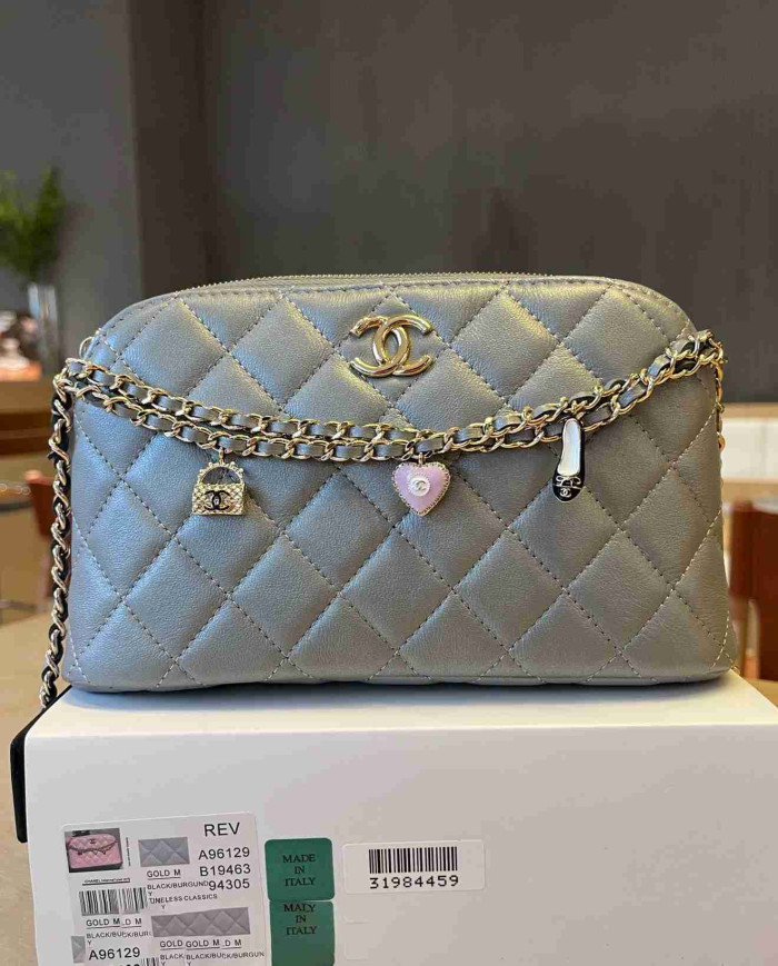 Chanel Quilted Chain Shoulder Bag with Charms