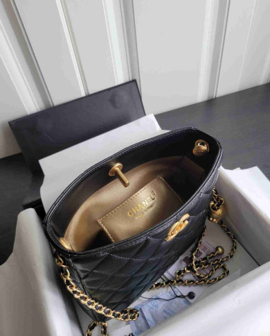 Chanel Quilted Chain Bucket Bag