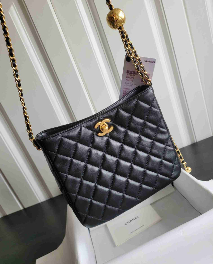 Chanel Quilted Chain Bucket Bag