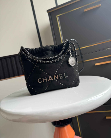 Chanel Studded Denim 22 Bag