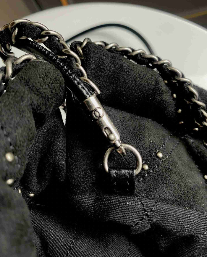 Chanel Studded Denim 22 Bag