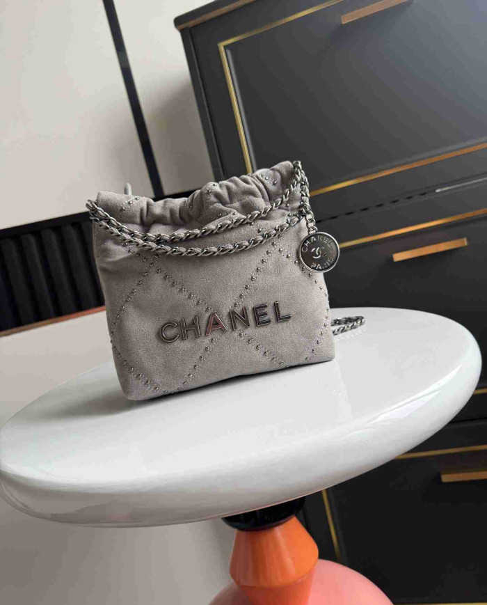 Chanel Studded Denim 22 Bag