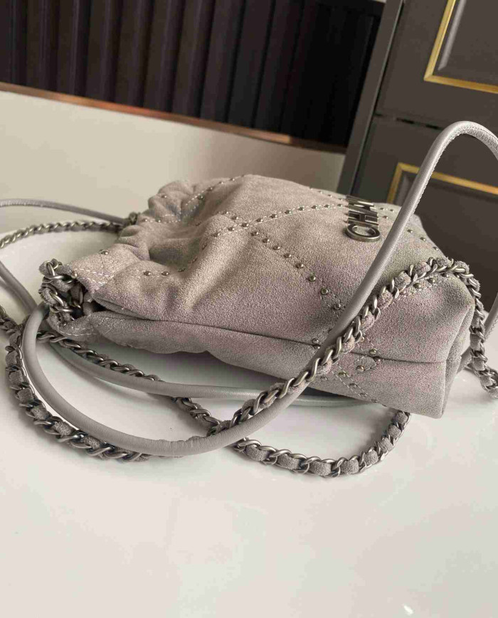 Chanel Studded Denim 22 Bag