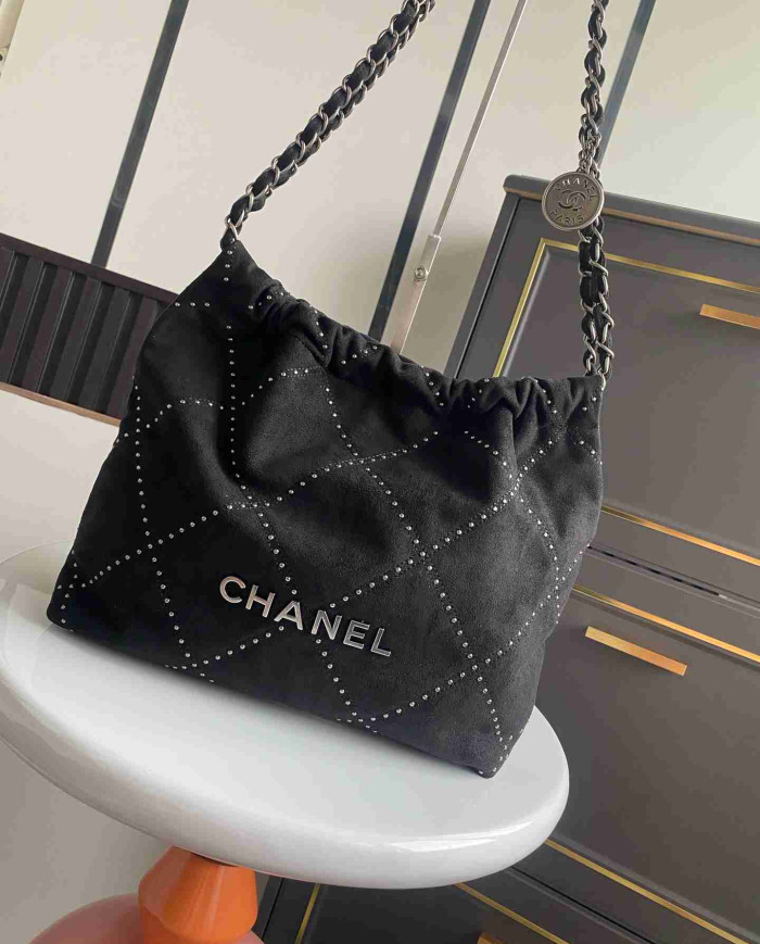 Chanel Studded Denim 22 Bag