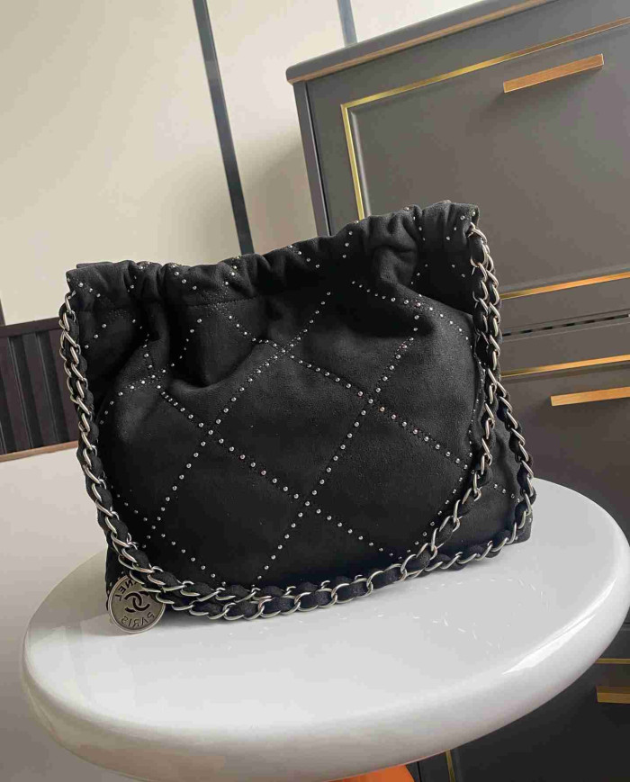 Chanel Studded Denim 22 Bag