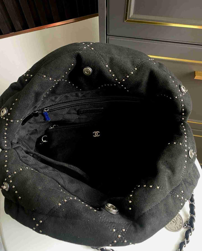 Chanel Studded Denim 22 Bag