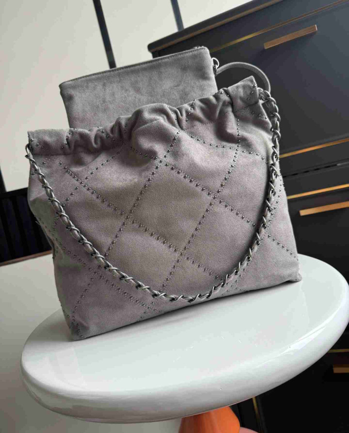 Chanel Studded Denim 22 Bag