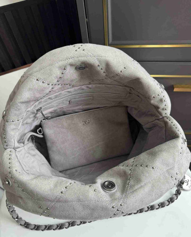 Chanel Studded Denim 22 Bag