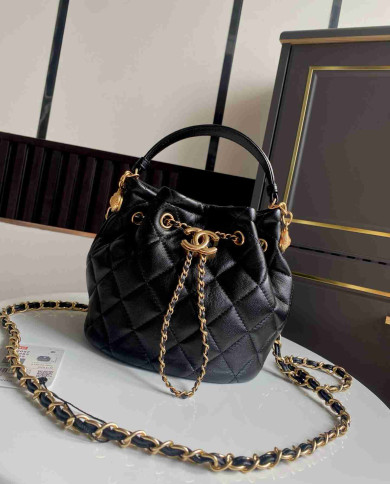 Chanel Quilted Bucket Bag with Chain