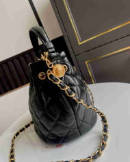 Chanel Quilted Bucket Bag with Chain