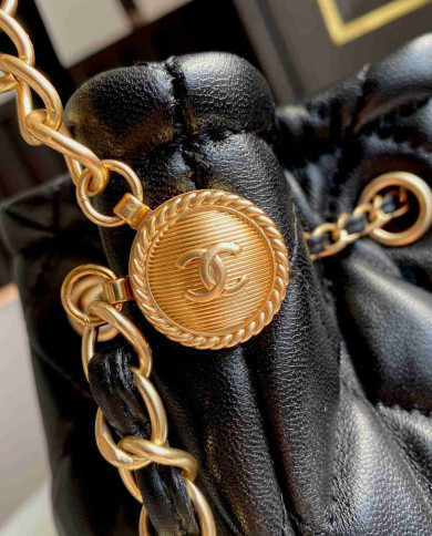 Chanel Quilted Bucket Bag with Chain