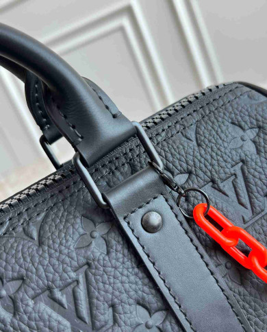 LV Monogram Shadow Keepall Bandoulière 25 with Chain