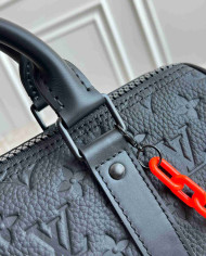 LV Monogram Shadow Keepall Bandoulière 25 with Chain