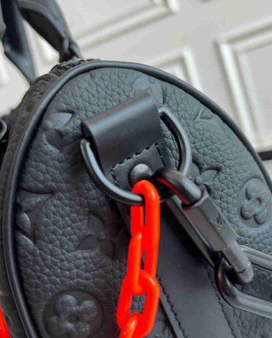 LV Monogram Shadow Keepall Bandoulière 25 with Chain