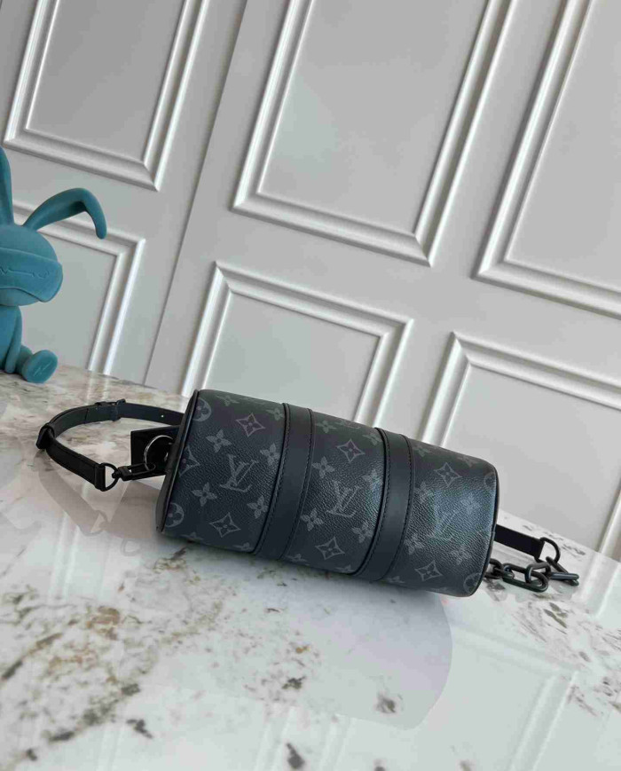 LV Monogram Shadow Keepall Bandoulière 25 with Chain
