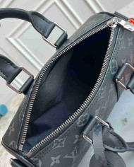 LV Monogram Shadow Keepall Bandoulière 25 with Chain