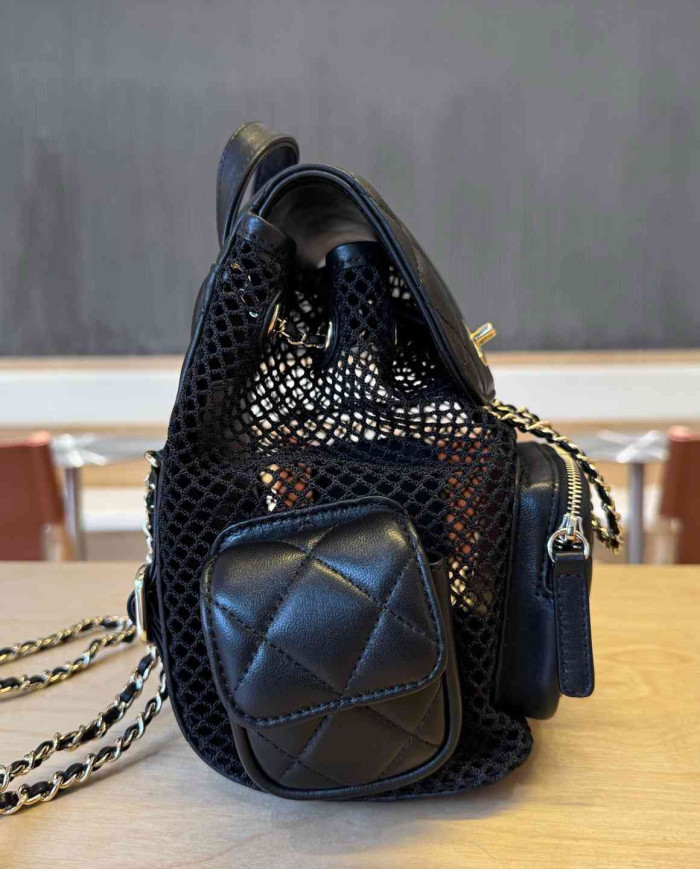 Chanel Mesh and Lambskin Backpack