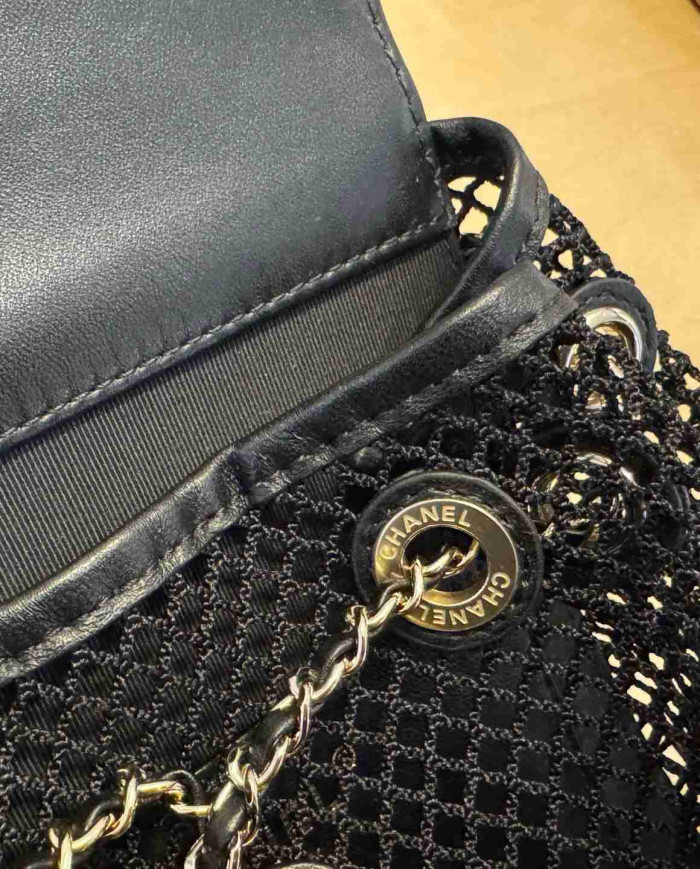Chanel Mesh and Lambskin Backpack