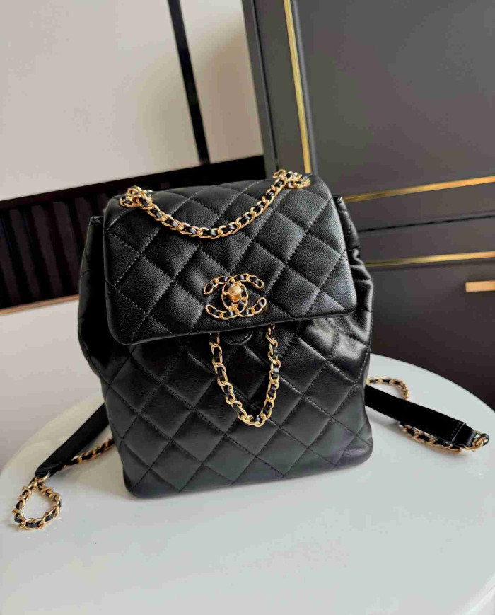 Chanel Quilted Backpack with Chain