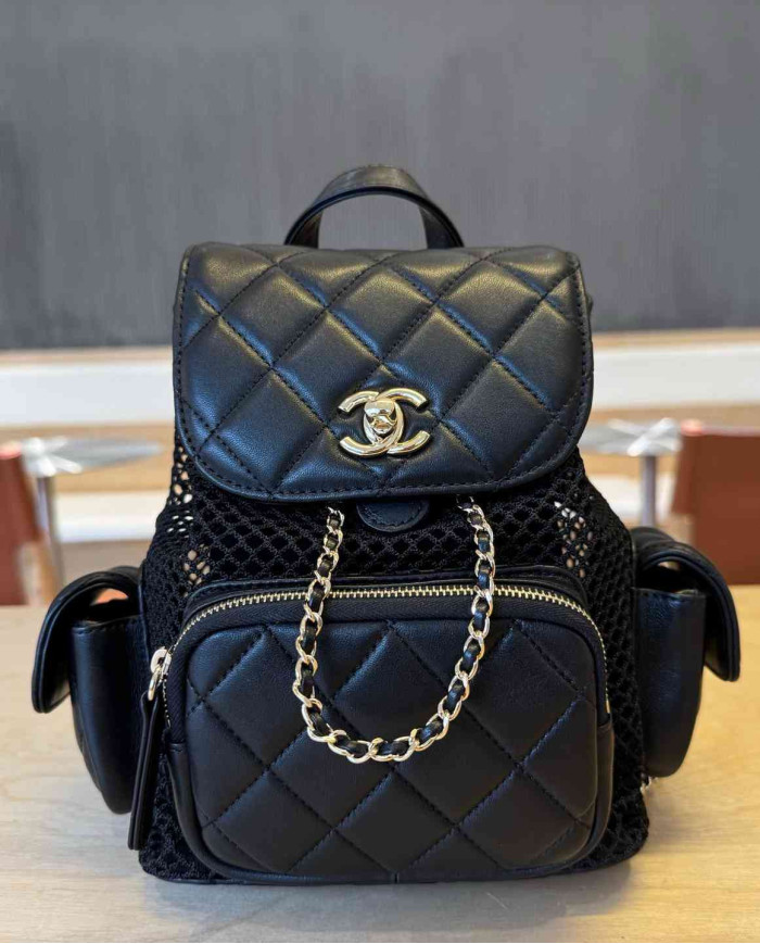 Chanel Mesh and Lambskin Backpack