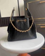 Chanel Drawstring Bucket Bag with Chain
