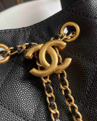 Chanel Drawstring Bucket Bag with Chain