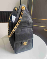 Chanel Drawstring Bucket Bag with Chain