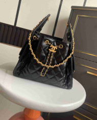 Chanel Drawstring Bucket Bag with Chain