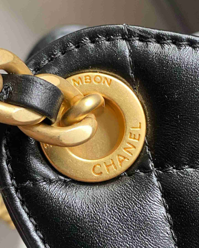 Chanel Drawstring Bucket Bag with Chain
