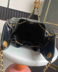 Chanel Drawstring Bucket Bag with Chain