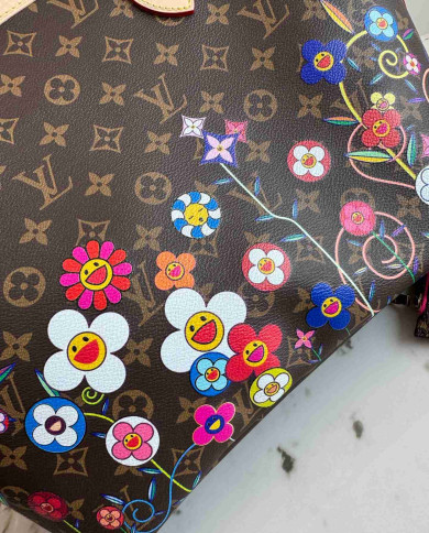 LV Monogram Neverfull MM Painted Flowers