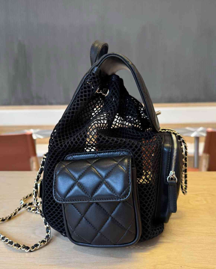 Chanel Mesh and Lambskin Backpack