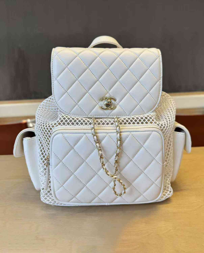 Chanel Mesh and Lambskin Backpack