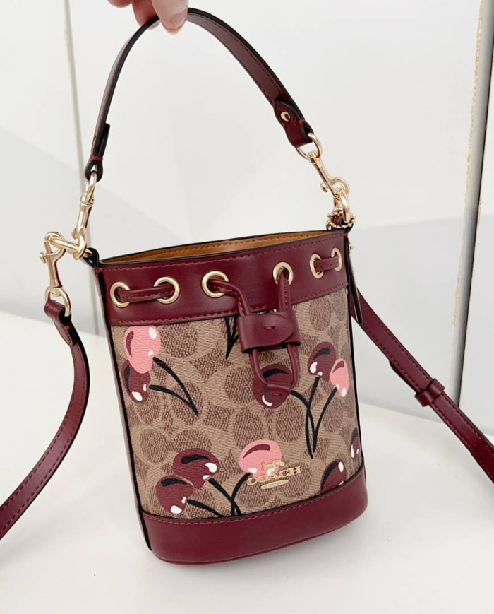 Coach Teri Bucket Bag with Cherry Print