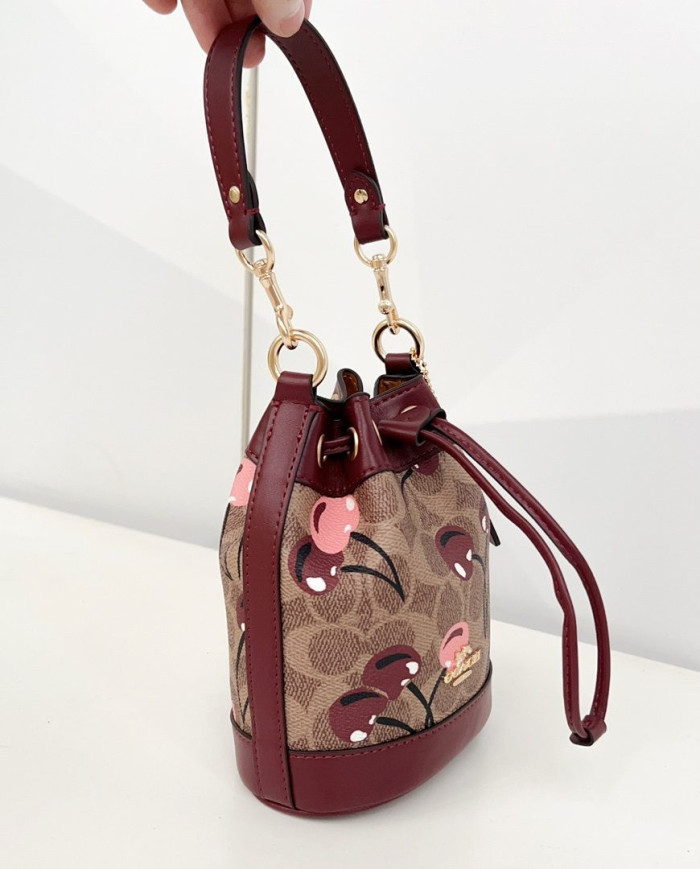 Coach Teri Bucket Bag with Cherry Print
