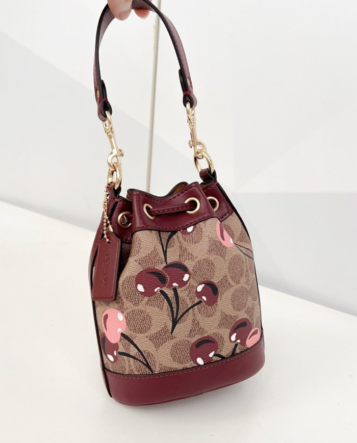 Coach Teri Bucket Bag with Cherry Print