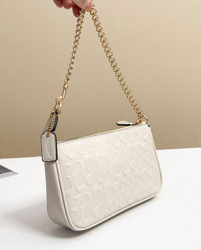 Coach Embossed Chain Baguette