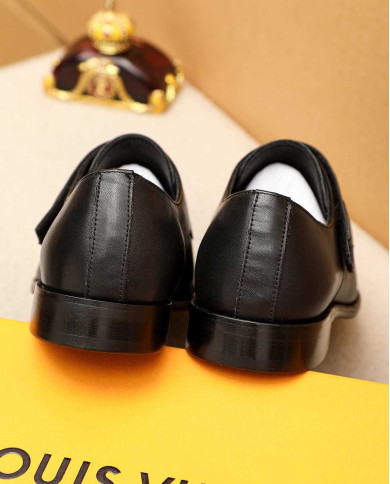 Louis Vuitton Leather Monk Strap Dress Shoes