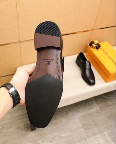 Louis Vuitton Leather Monk Strap Dress Shoes